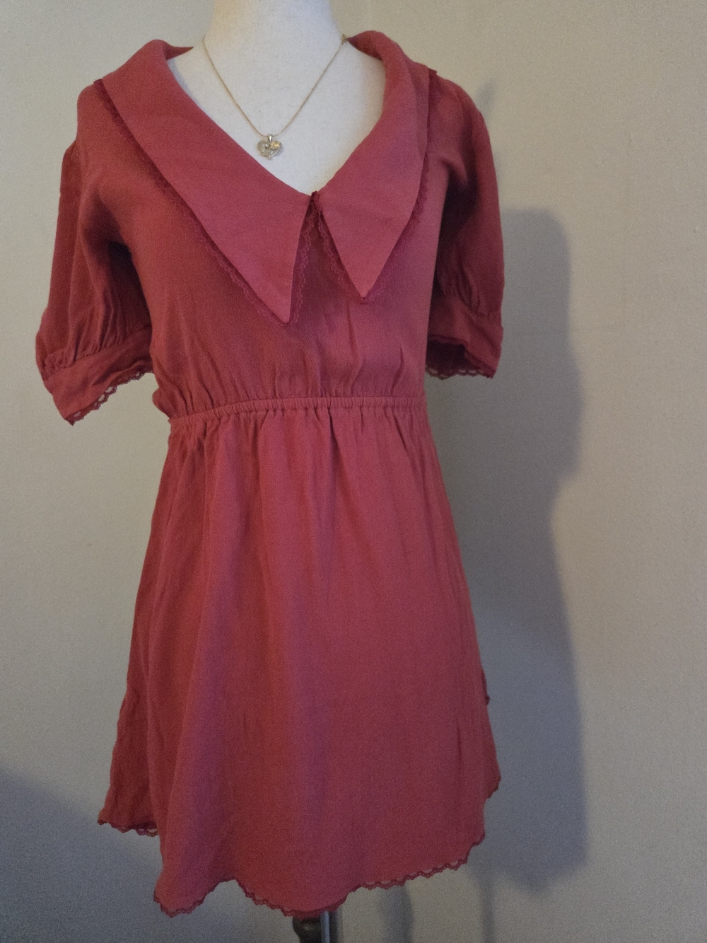 Sunday Best Dusty Rose Short Sleeve Collared Tee Dress